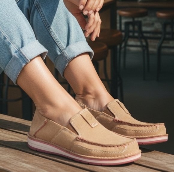 Ariat Cruiser Dirty Taupe Suede Leather Loafers Slip-On Shoes Women's 8 - Picture 3 of 13